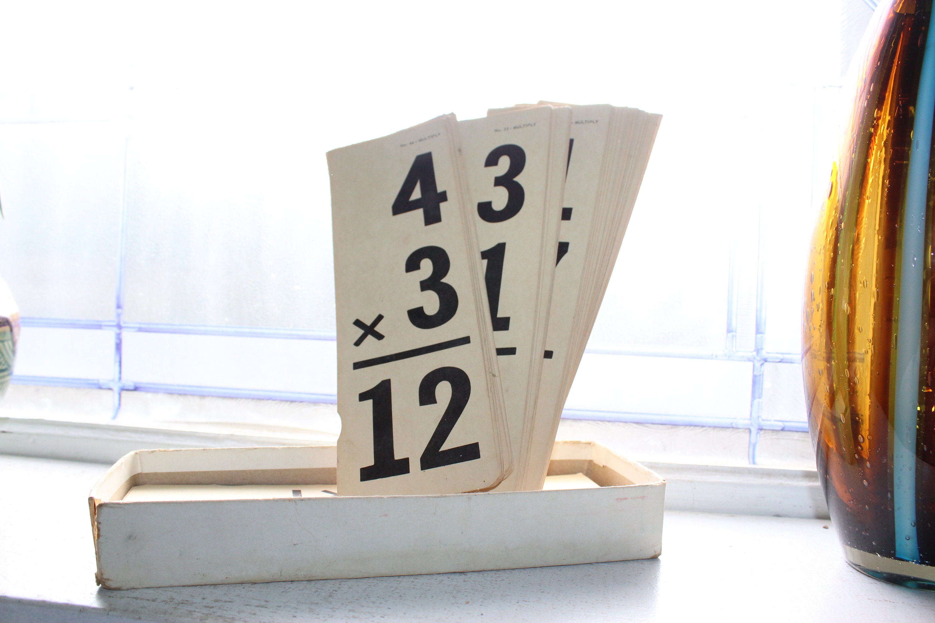 98 Vintage Math Flash Cards Multiplication