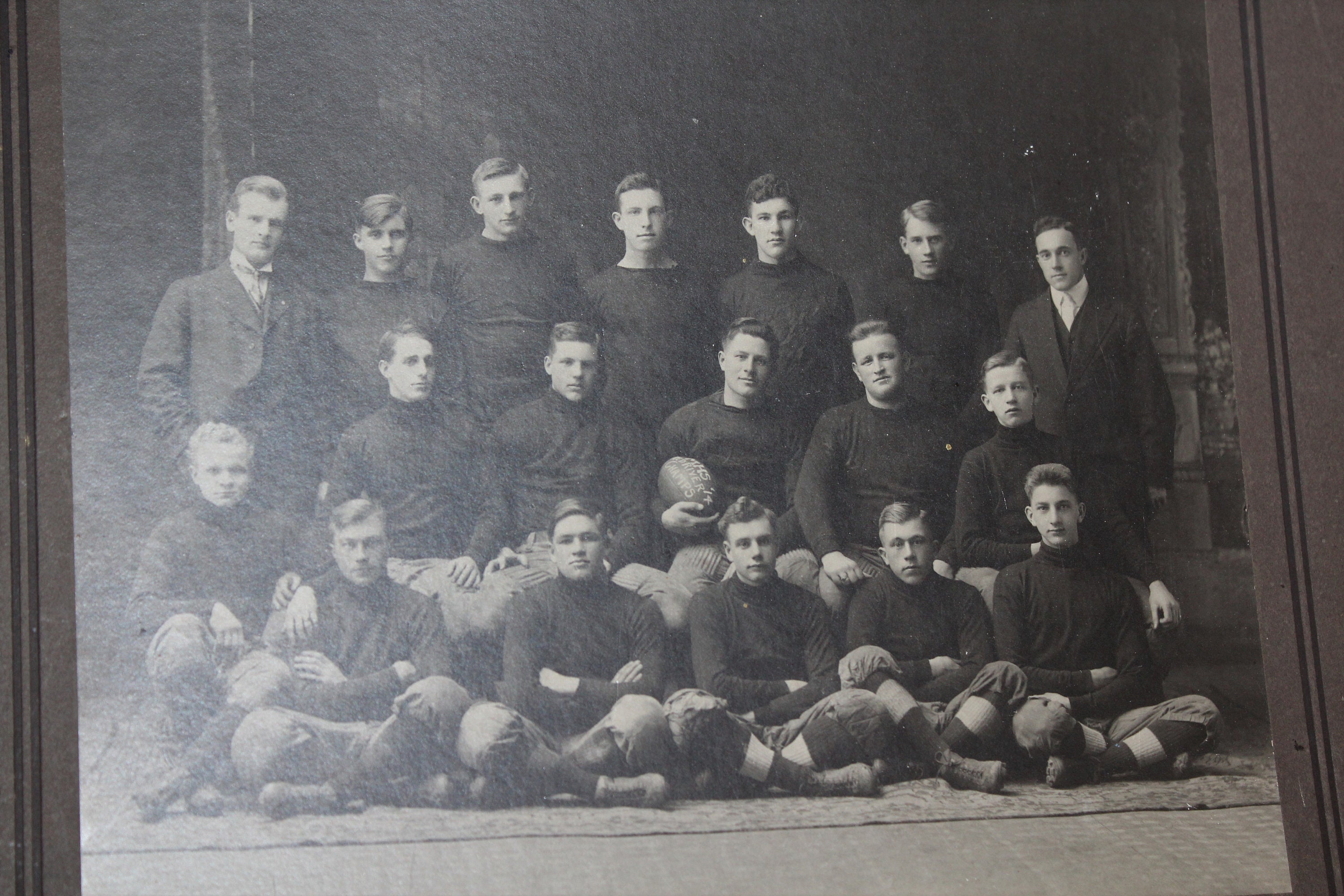 Antique 1914 Football Team Large Photograph MHS Red River Champs