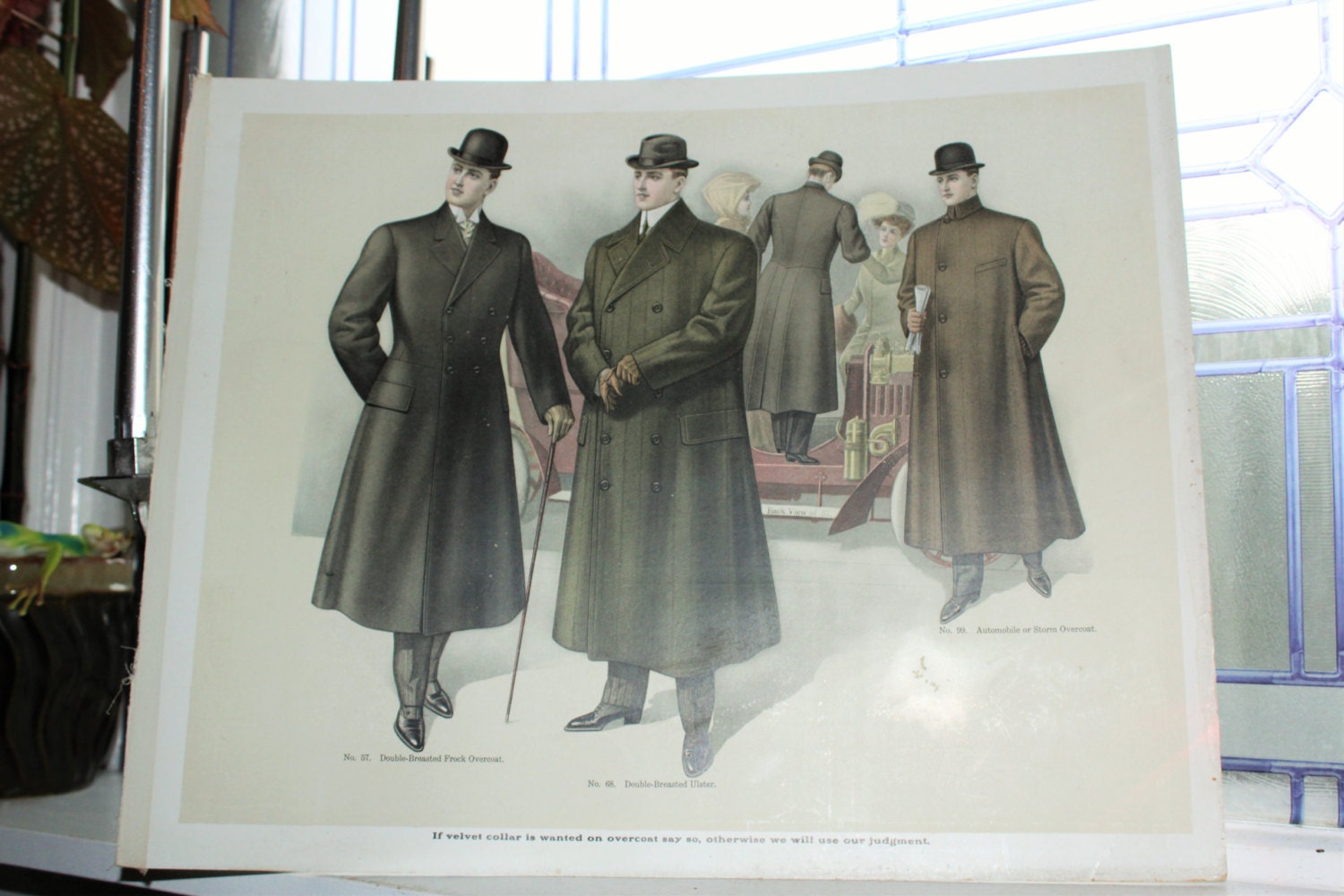 Large Antique Edwardian Mens Fashion Plate Tailor Catalog Print Circa ...