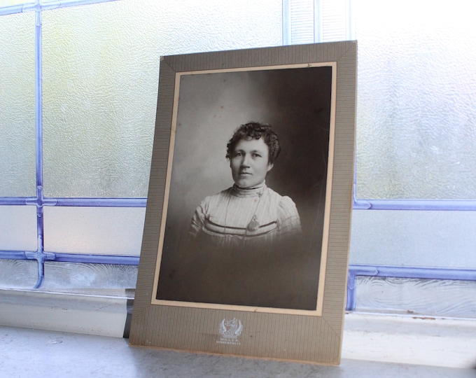 Antique Cabinet Card Photograph 1800s Victorian Woman in Fancy Dress