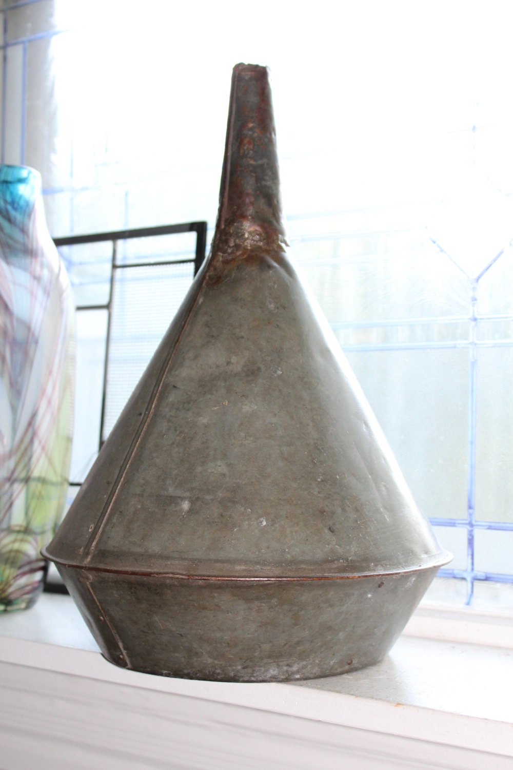 Large Primitive Tin Funnel Antique Farmhouse Decor