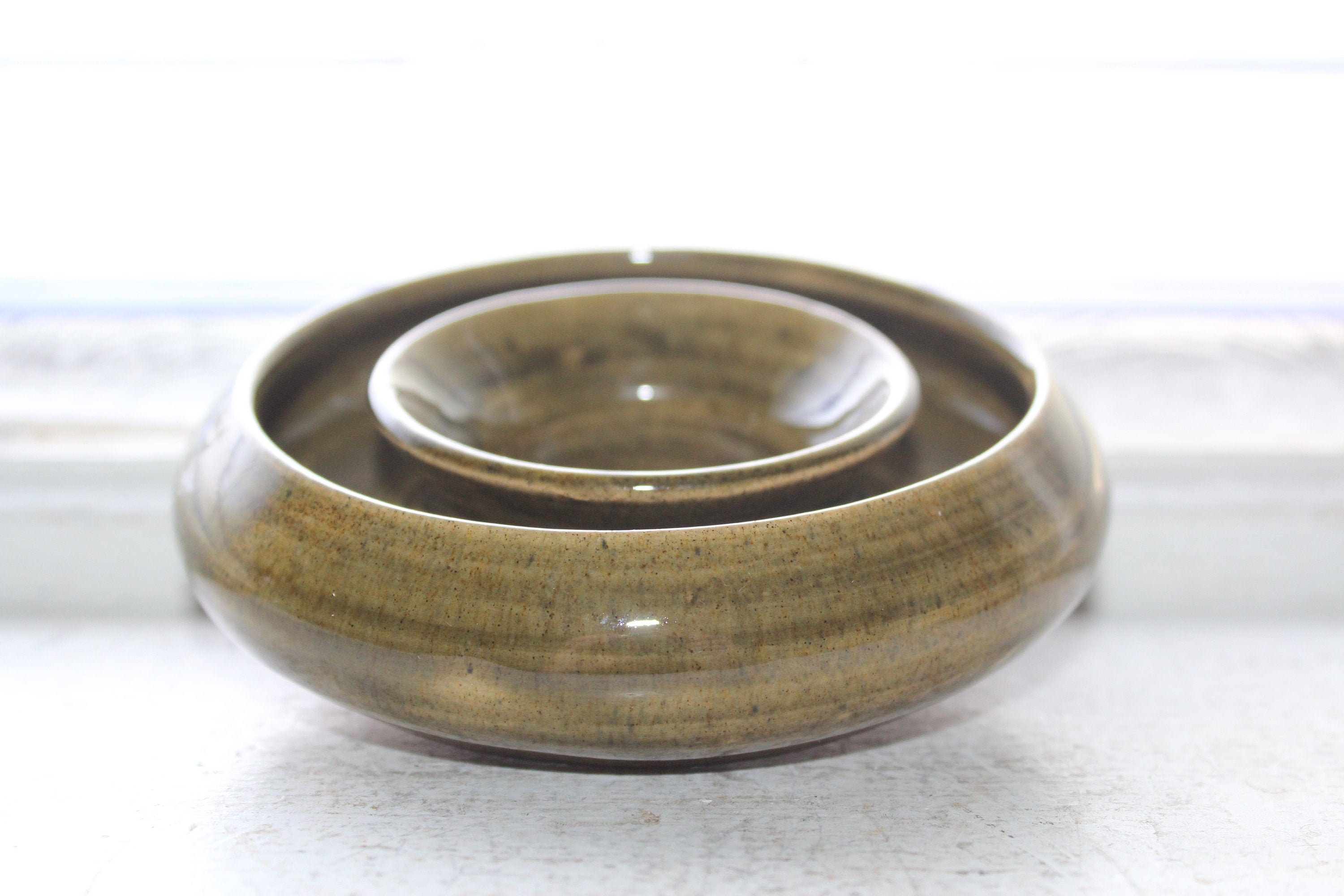 Vintage Green Kylemore Pottery Posie Ring Galway Ireland