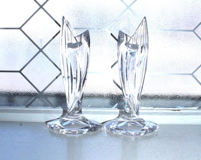 Vintage Waterford Crystal Palma Candlestick Holders Pair