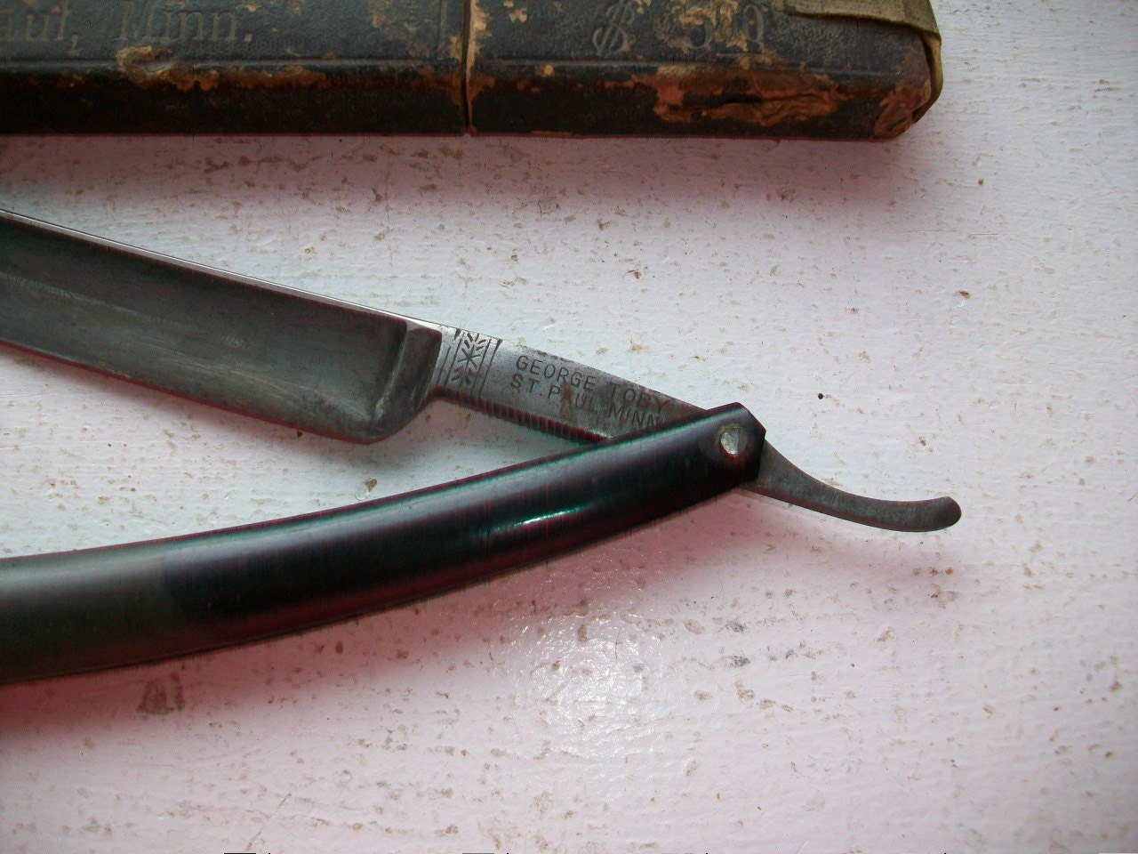 Antique Straight Razor George Toby St. Paul Germany With Original Case