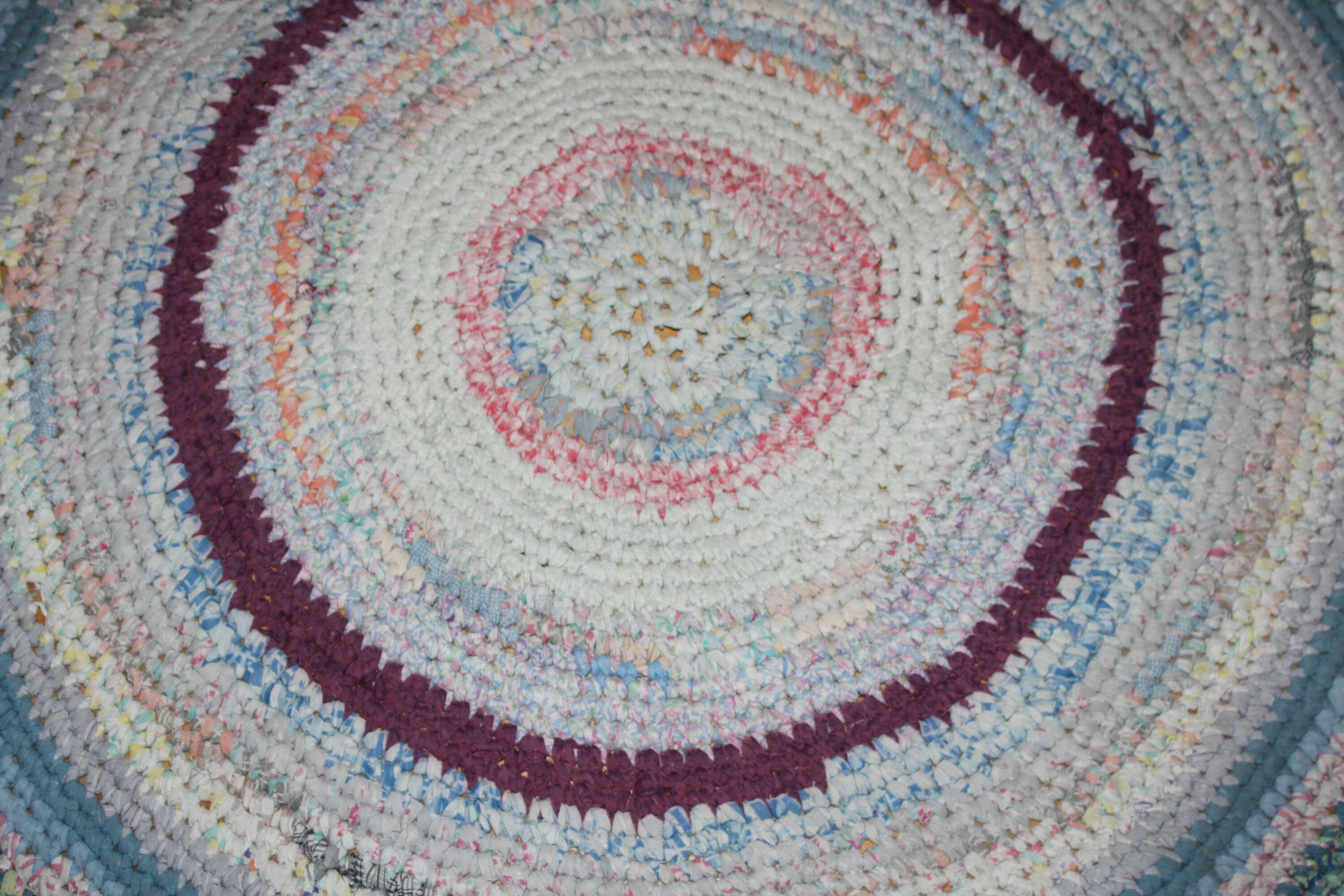 Vintage Round Braided Rug Large 48 Rustic Farmhouse Decor