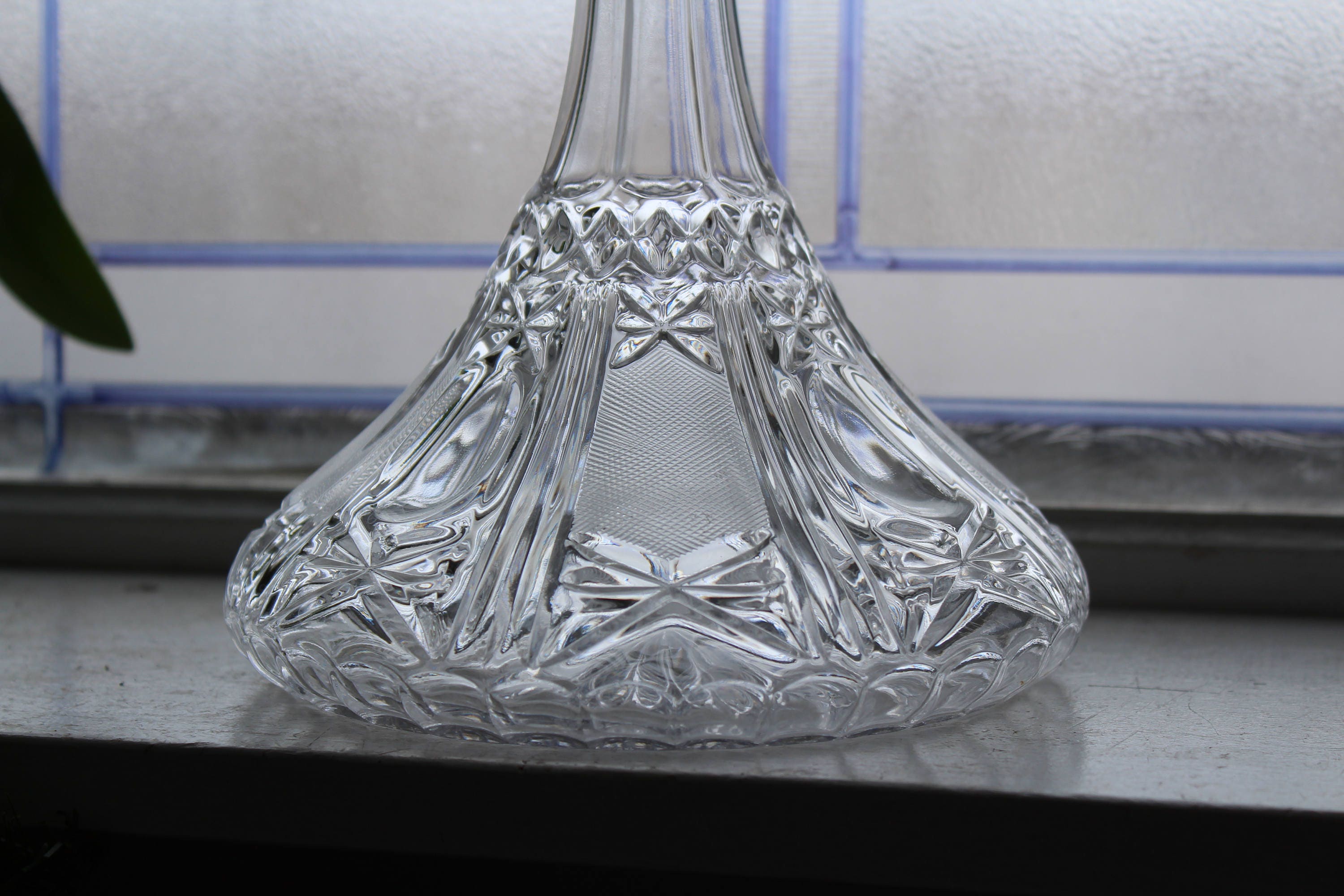 Crystal Ships Decanter Liquor Bottle Vintage Barware