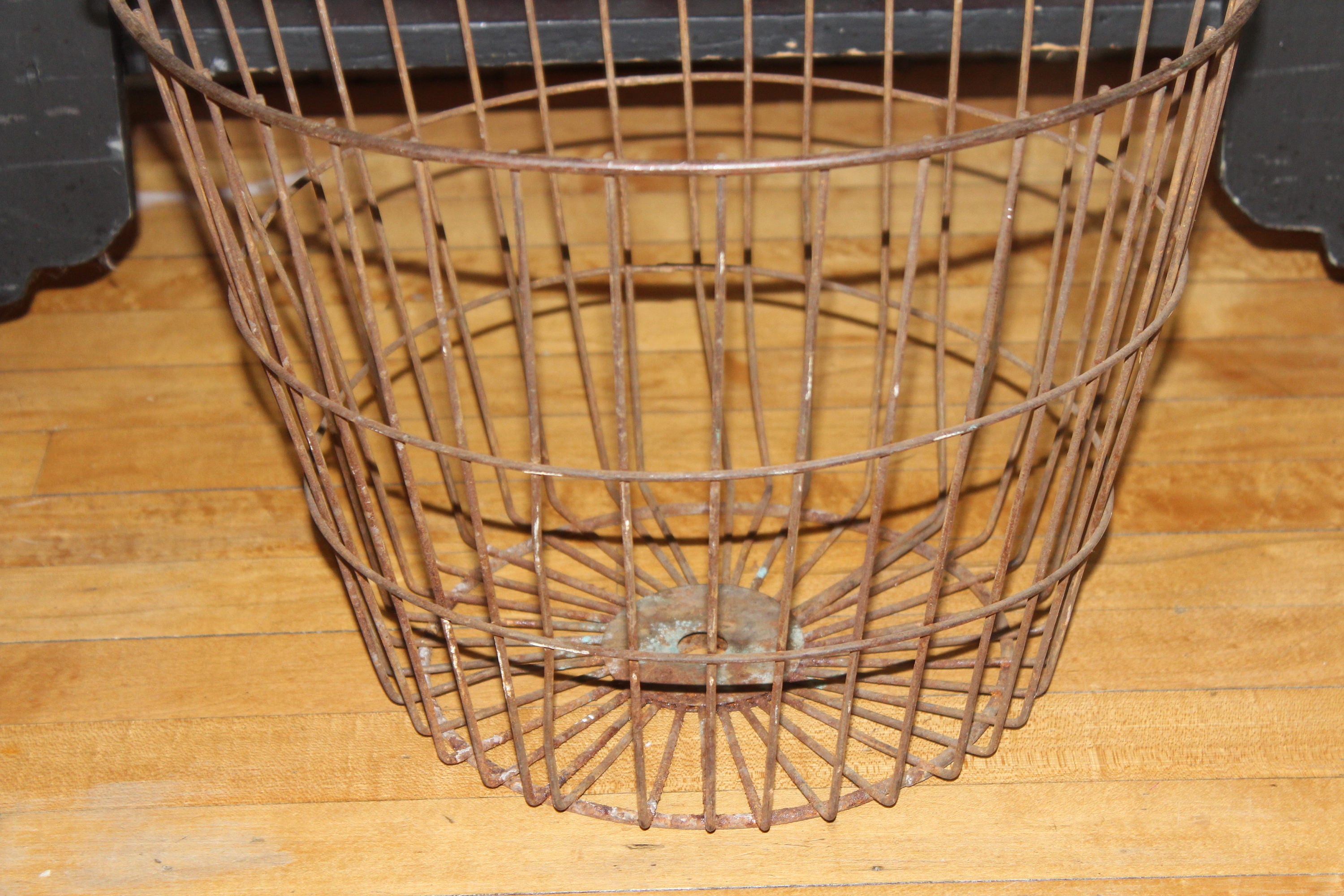 Antique Metal Potato Basket Rustic Farmhouse Decor
