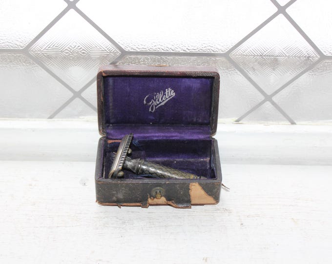 Vintage Black Gillette Spiral TECH Safety Razor US Military Service