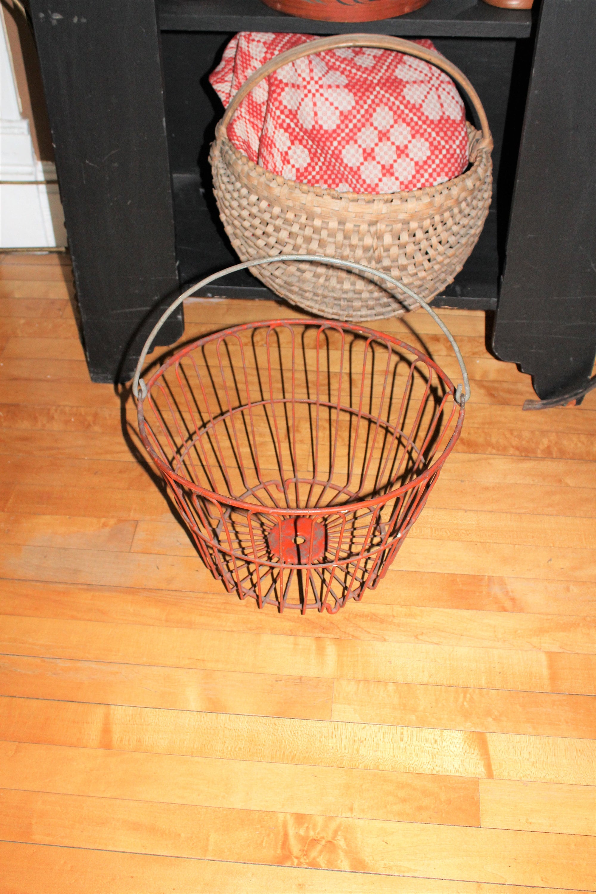 Vintage Metal Potato Basket Rustic Farmhouse Decor