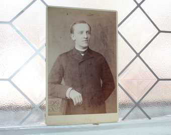 Vintage Cabinet Card Photograph Victorian Gentleman