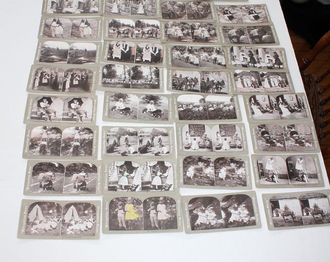 35 Antique Victorian Stereoview Cards Funny Comedy Scenes Metropolitan Series