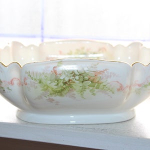 Antique Haviland Limoges Porcelain Serving Bowl Hand Painted