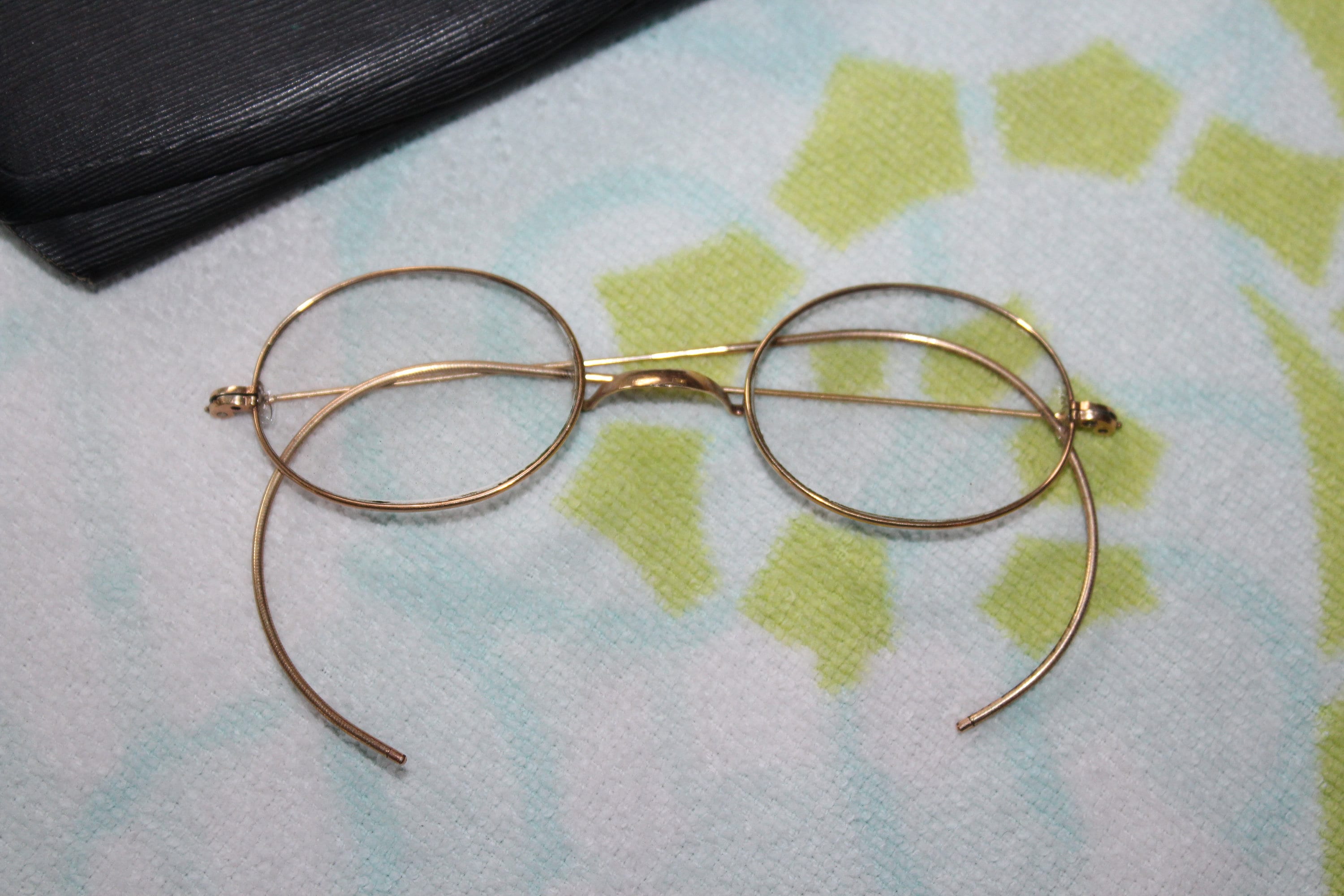 Antique Eyeglasses 12K Gold Filled Frames with Case