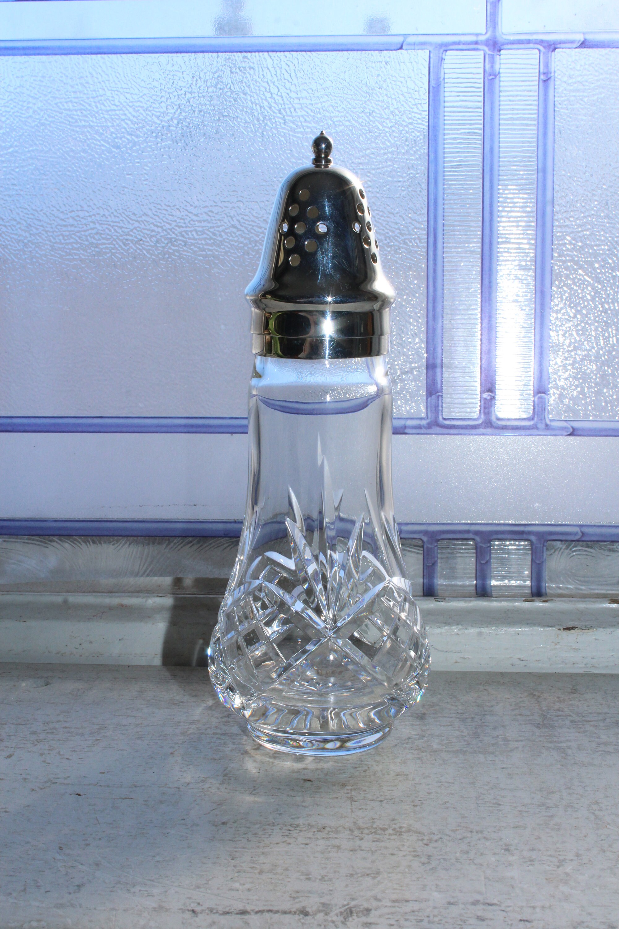Elegant Vintage Crystal Muffineer Sugar Shaker