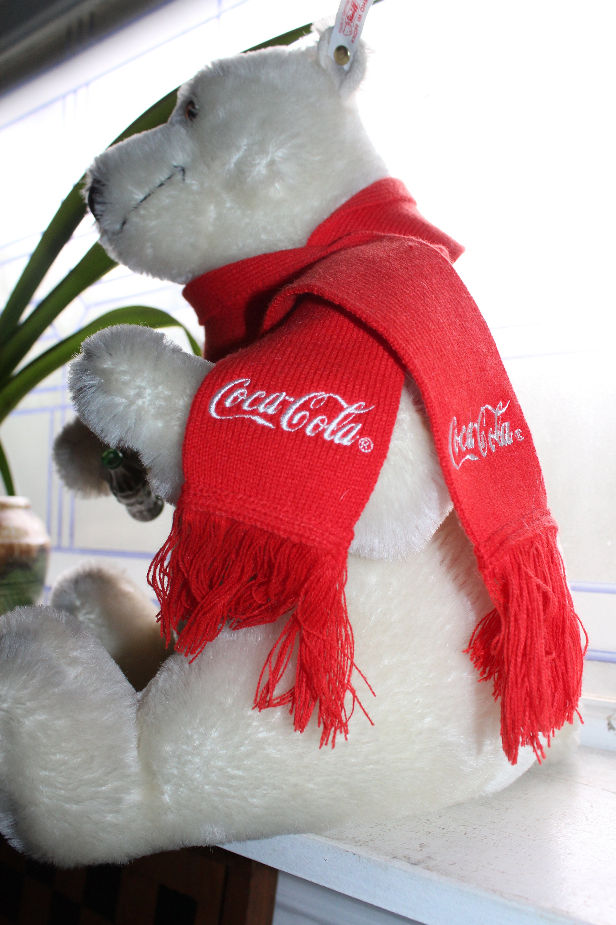 Vintage 1999 Steiff Teddy Bear Coca Cola Polar Bear