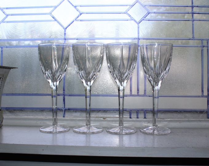4 Vintage Mikasa Apollo Crystal Wine or Water Glasses