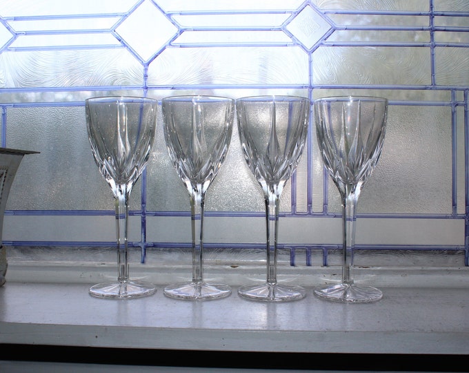 4 Vintage Mikasa Apollo Crystal Wine or Water Glasses