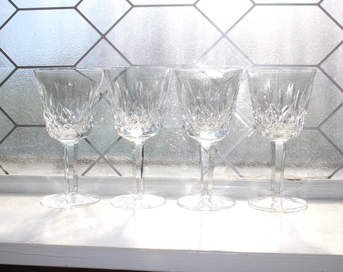 4 Waterford Crystal Lismore Claret Wine Glasses