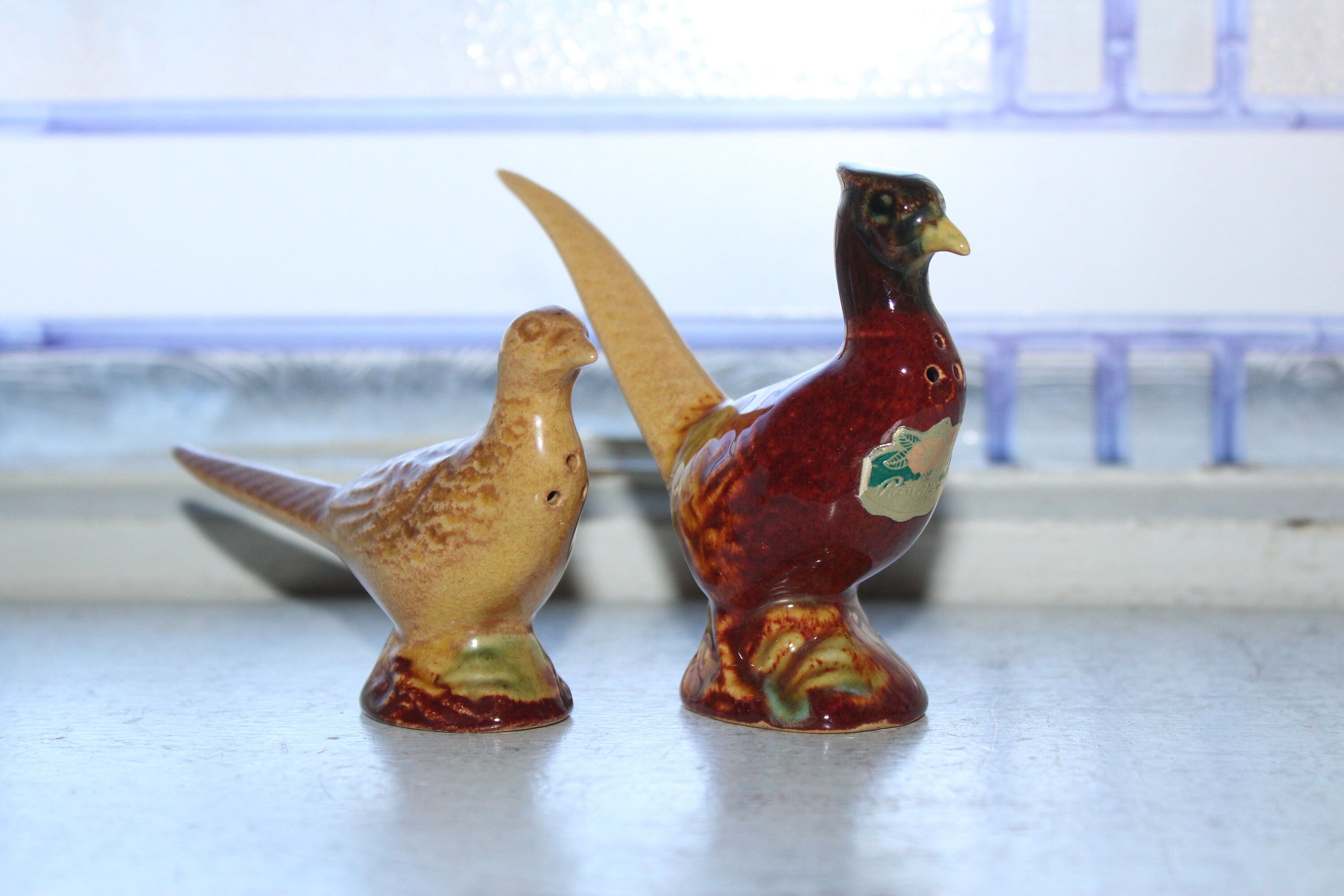 Vintage Rosemeade Pottery Pheasant Salt and Pepper Shakers