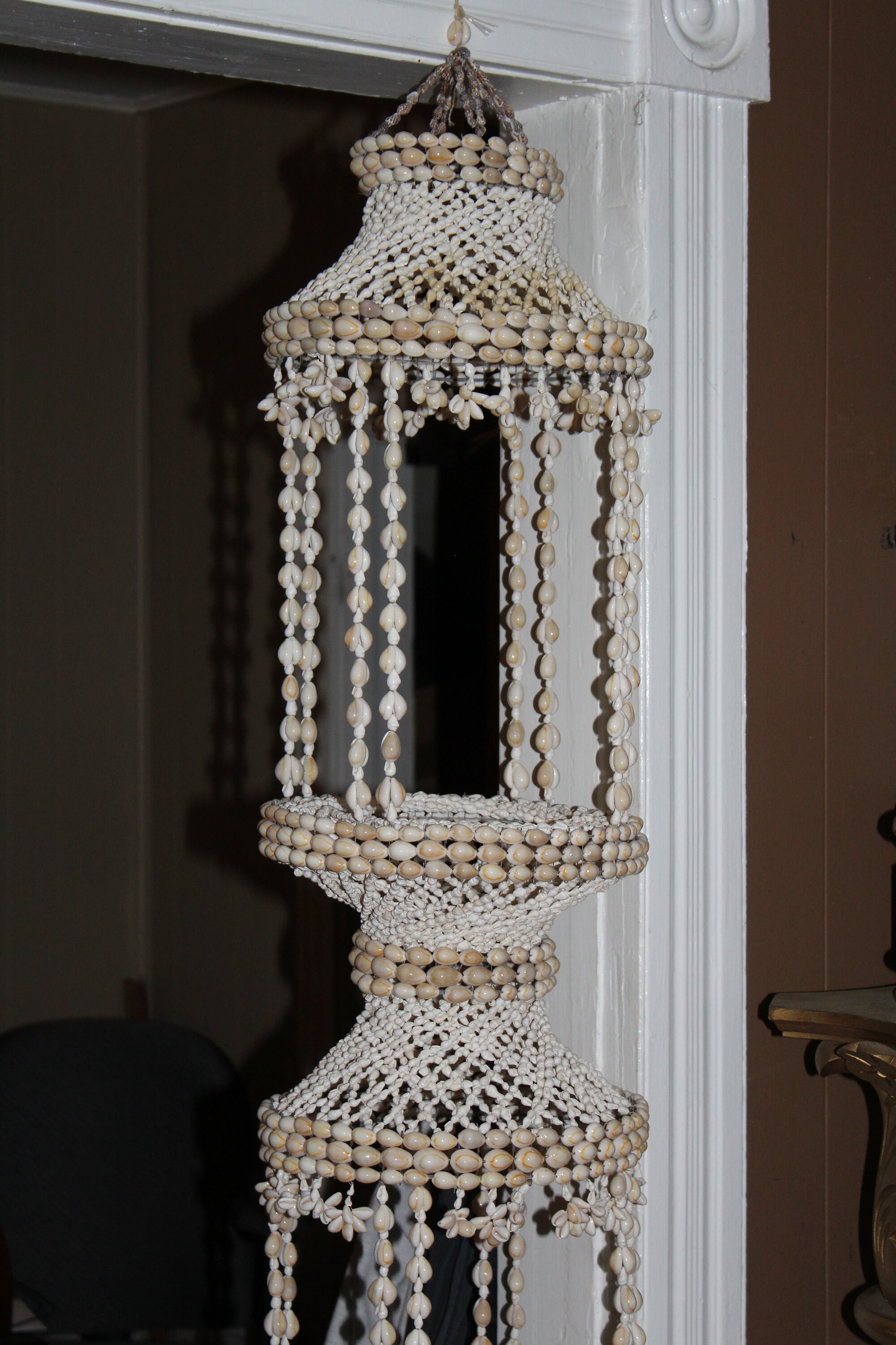 Huge 74 Hanging Shell Plant Hanger Planter Holder Sea Shell Art 1970s