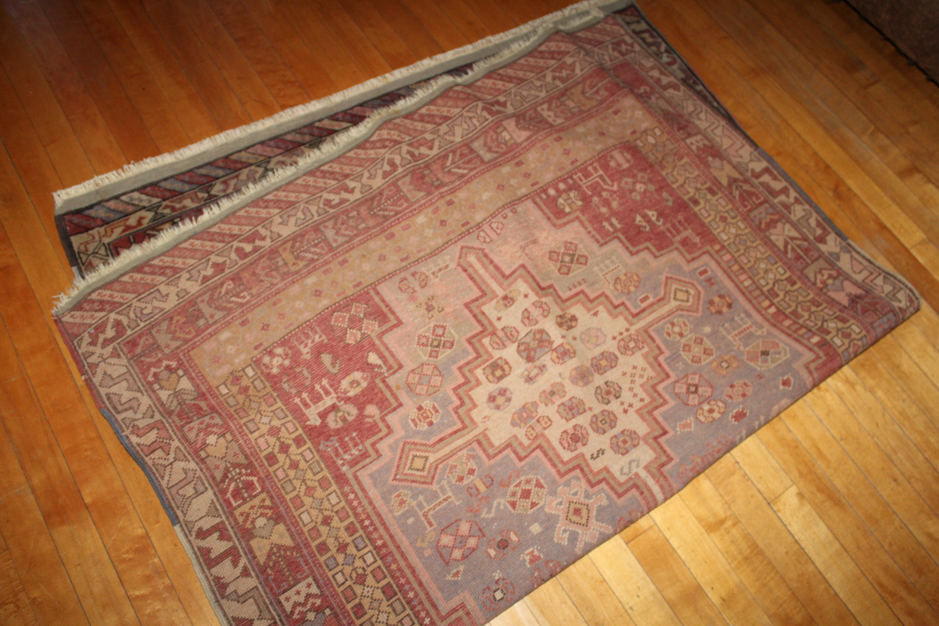 Antique Mid Eastern Oriental Wool Rug Hand Woven