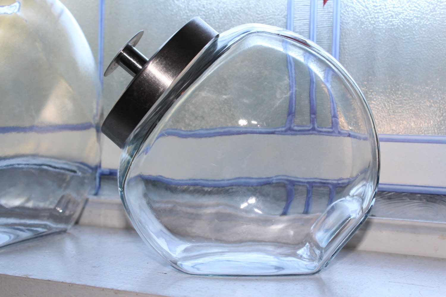 Vintage Tilt Top Kitchen Canister Pair Cookie Jars