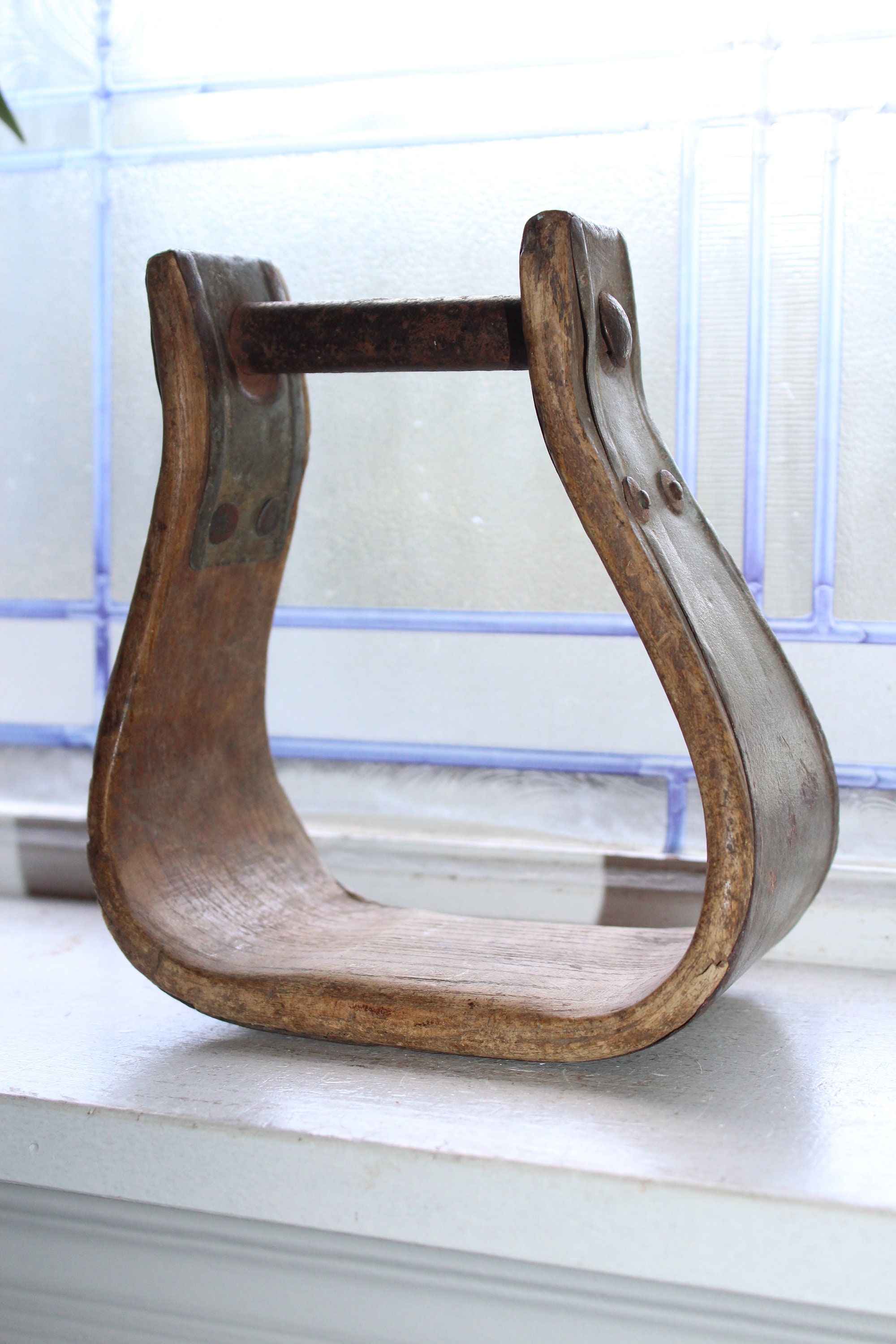 Antique Wooden Stirrup Country Western Decor