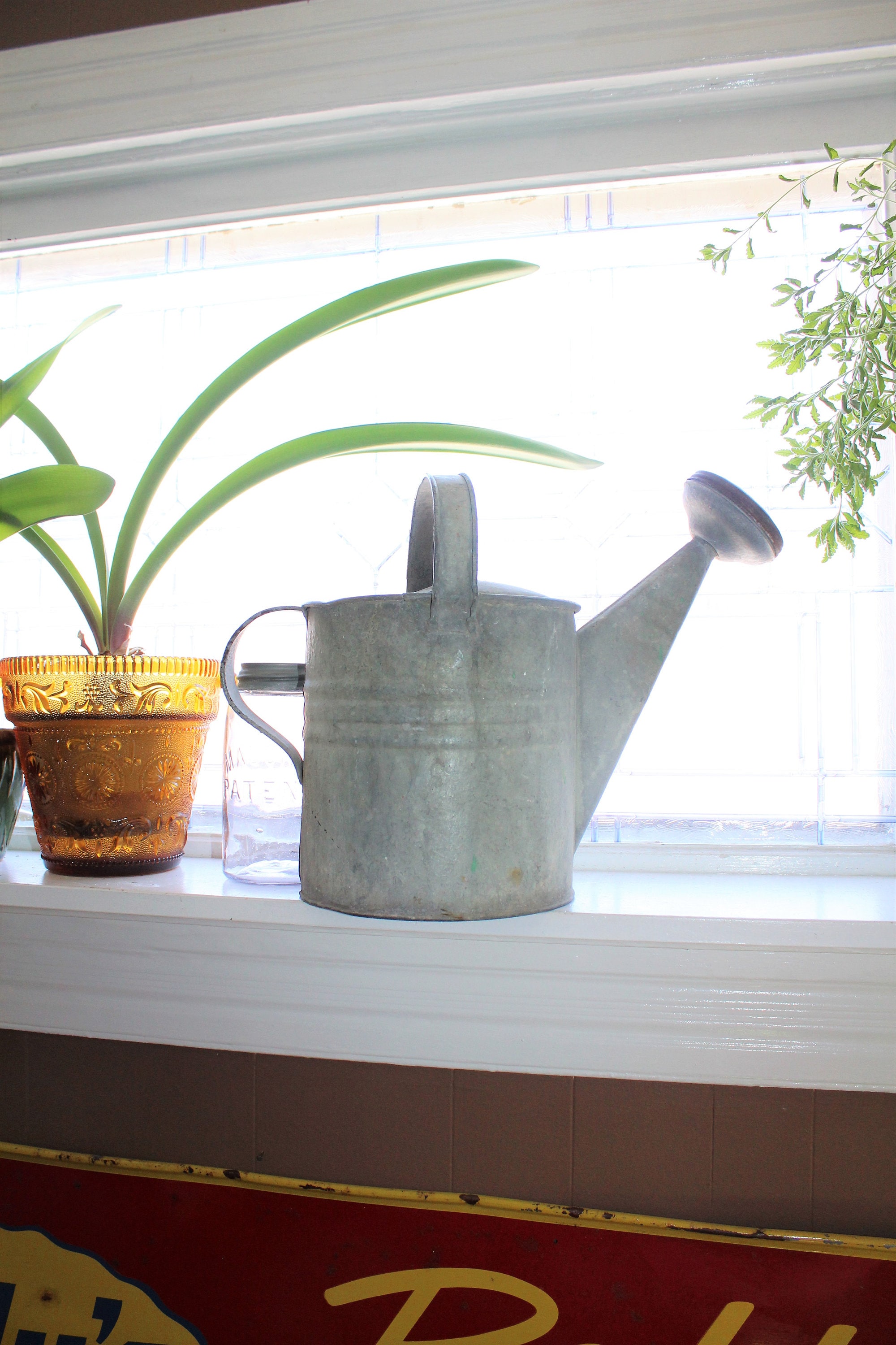 Vintage Metal Watering Can Rustic Farmhouse Decor Primitive