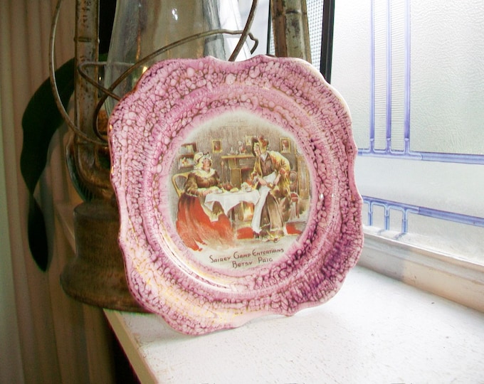 Vintage Sandland Ware Plate Sairey Gamp Entertains Betsy Prig Lancaster and Sandland