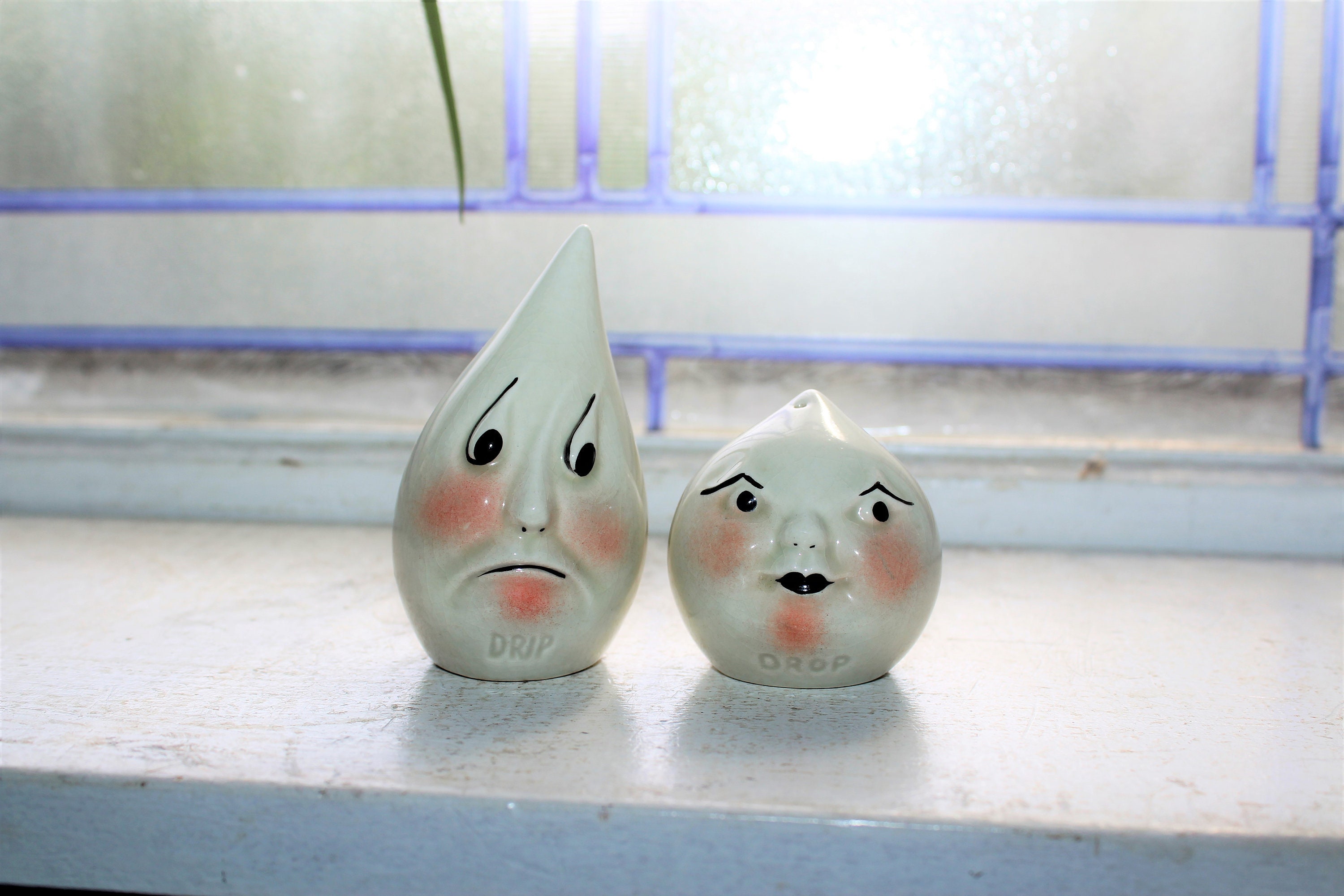 Vintage Drip and Drop Salt and Pepper Shakers