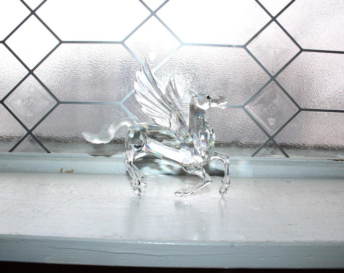 Swarovski Crystal 1998 Pegasus Figurine with Box and Papers Fabulous Creatures