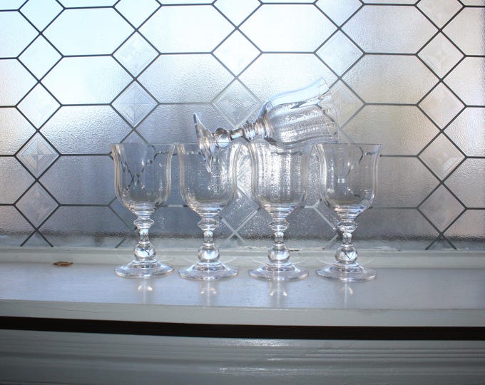 5 Vintage Mikasa French Countryside Crystal Wine Glasses
