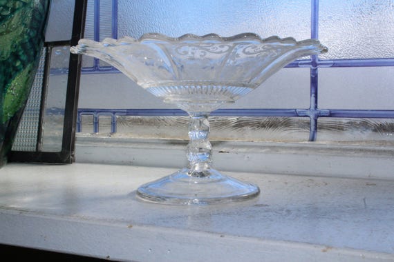Fostoria Meadow Rose Comport Elegant Glass