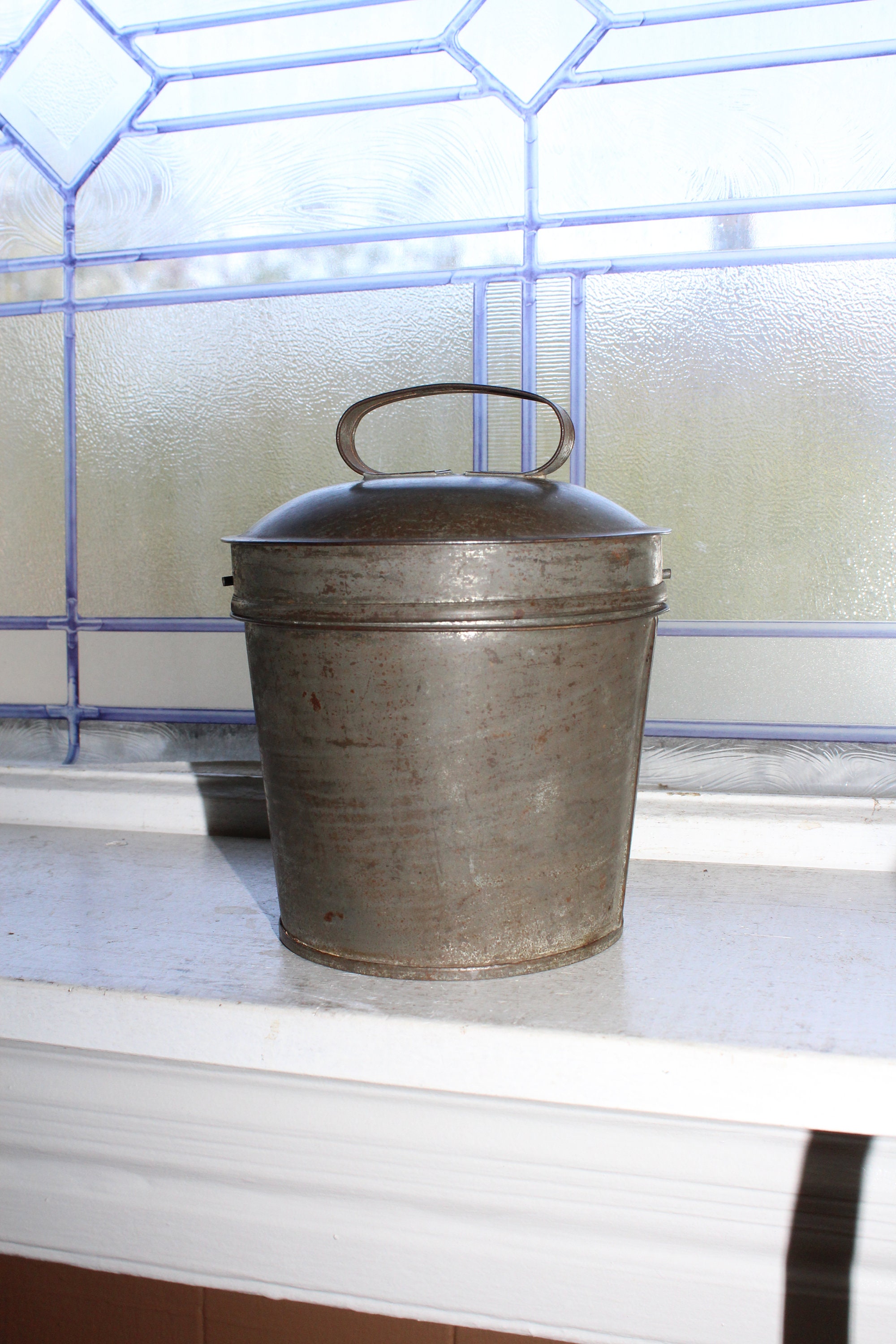 Antique Fries Tin Pudding Mold Steamer Rustic Farmhouse