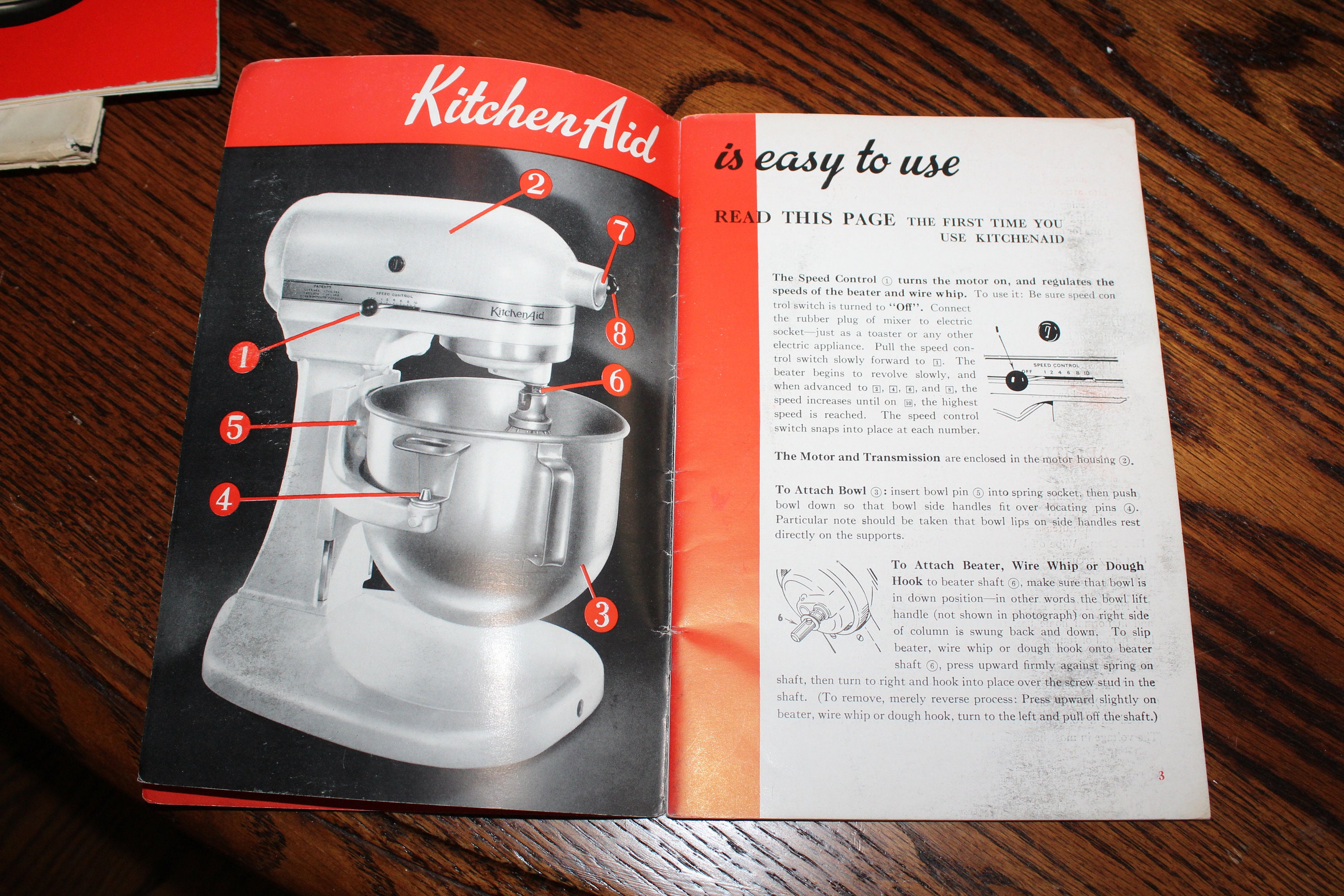 1940s Cookbook Kitchen Aid Mixer Cook Book and Instruction Manual