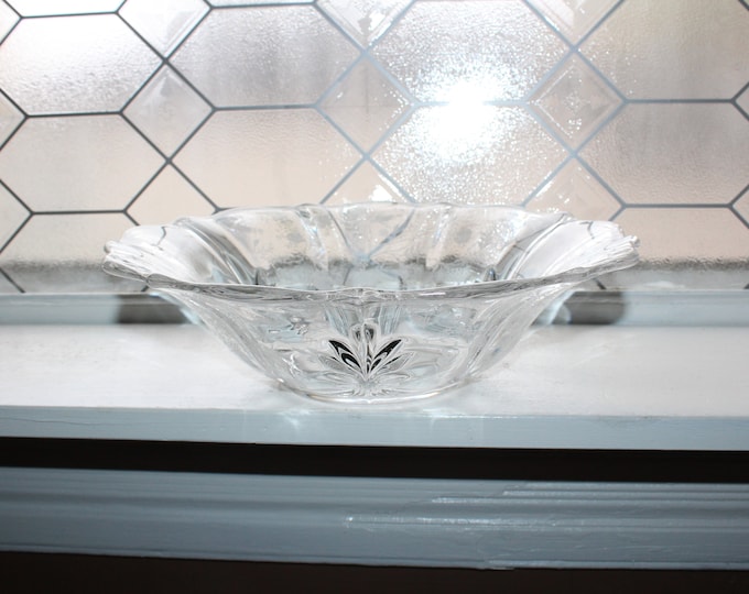 Fostoria Glass Chintz Large Serving Bowl Vintage 1950s