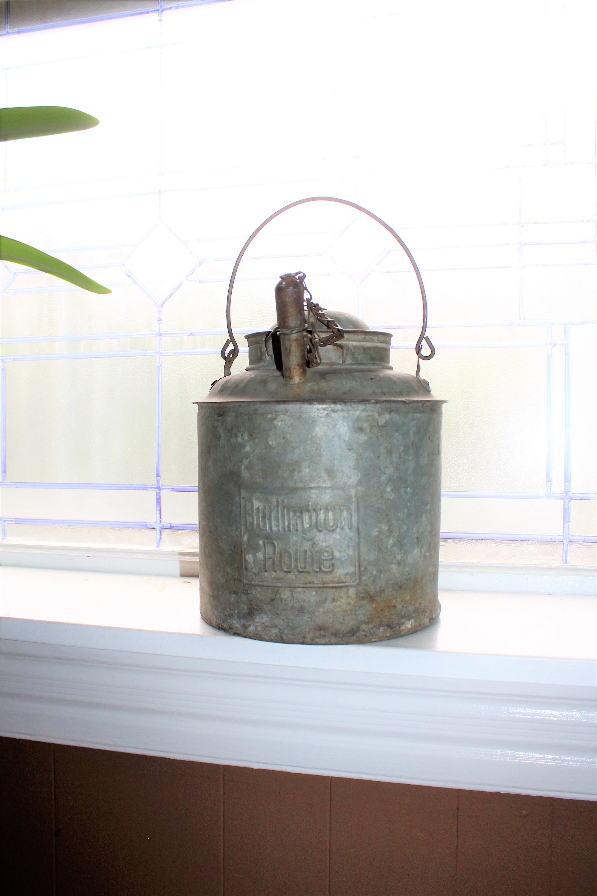 Vintage Kerosene Can Burlington Route Railroad