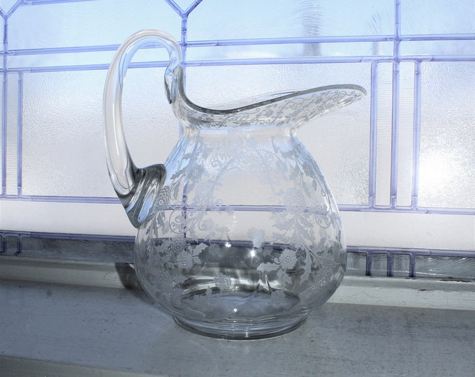Vintage Cambridge Glass Elaine Doulton Pitcher