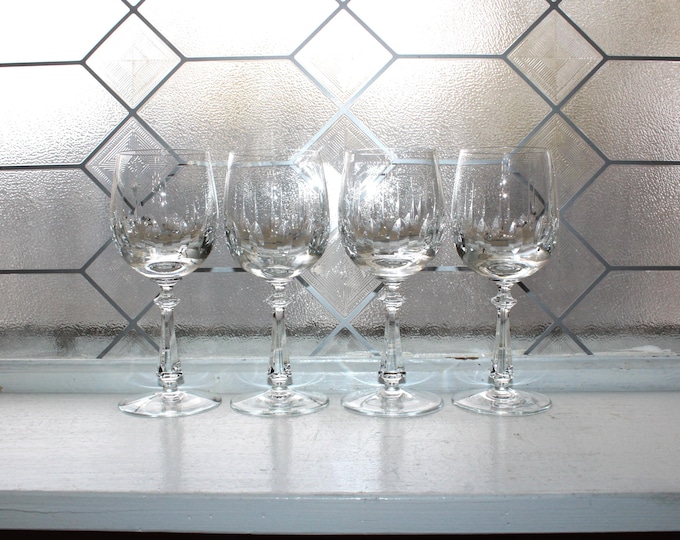 4 Vintage Gorham Crystal Tivoli Wine Glasses