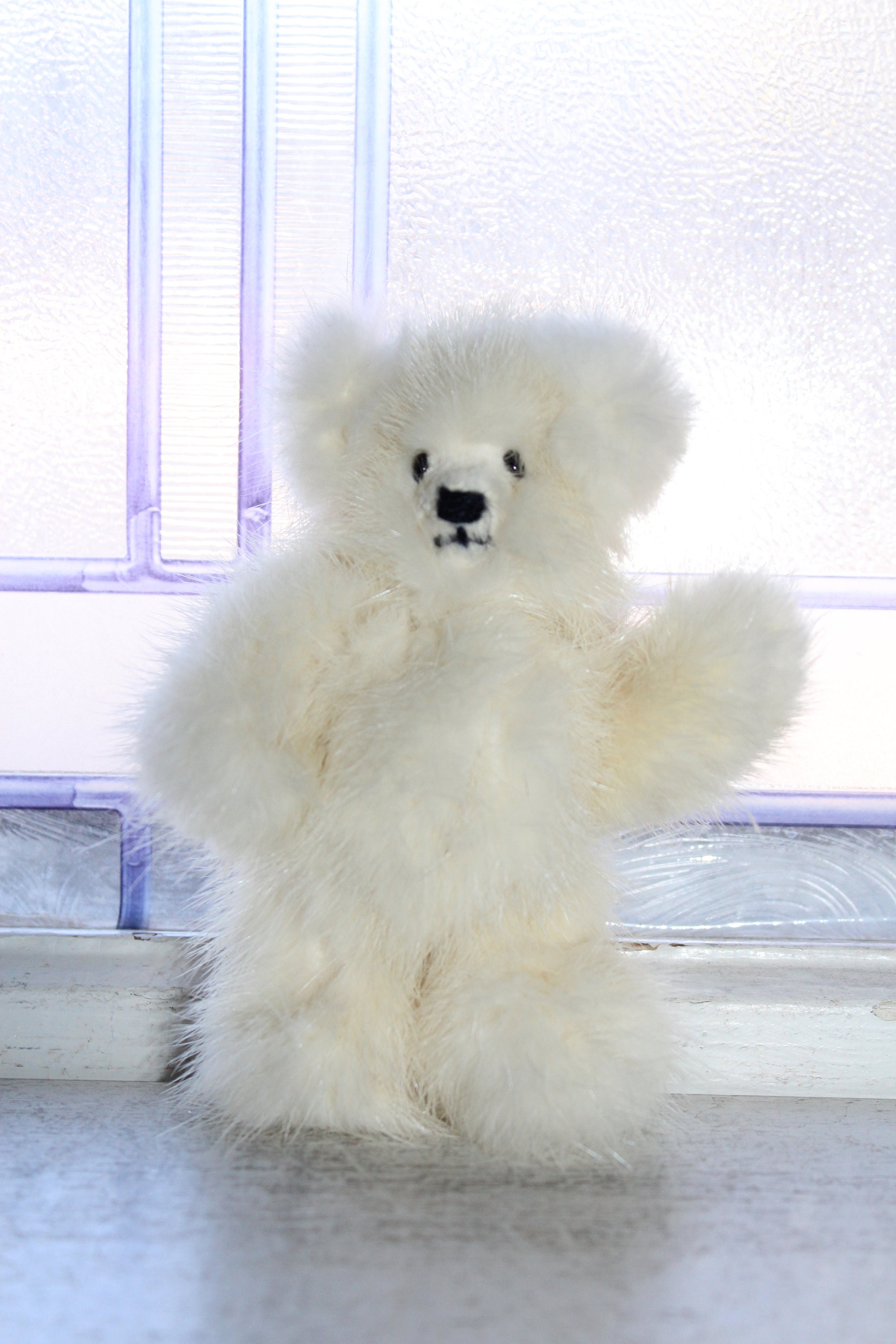 Vintage White Teddy Bear Mink Fur