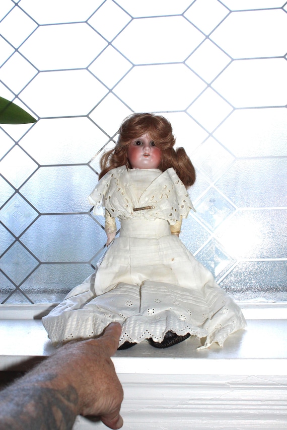 Victorian Antique Armand Marseille Lilly Doll Leather Body 3/9 16