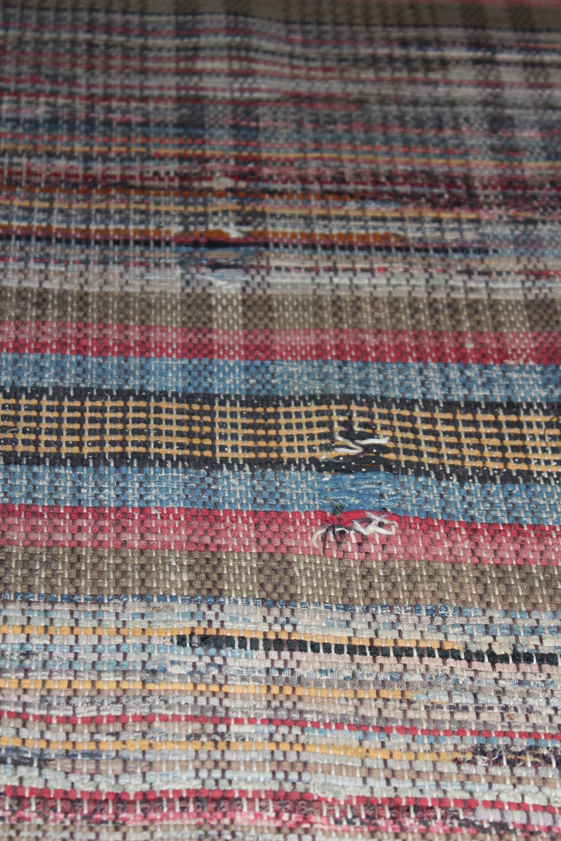 Vintage Farmhouse Hallway Runner Rag Rug 14.5 Feet Rural Etsy