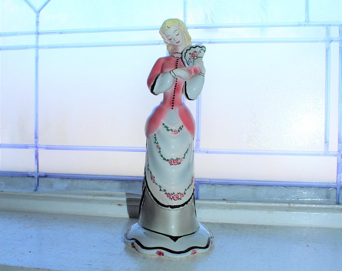 Vintage Goldscheider Everlast Woman with Fan Figurine 1940s