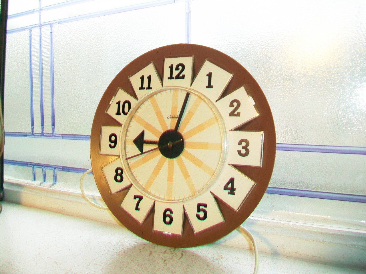 Mid Century Kitchen Clock Brown Wall Clock Sunbeam