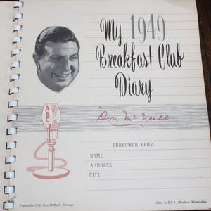 Don's Diary The Breakfast Club 1949 Yearbook Vintage Book image 2