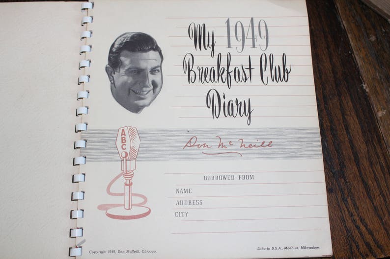 Don's Diary The Breakfast Club 1949 Yearbook Vintage Book image 2