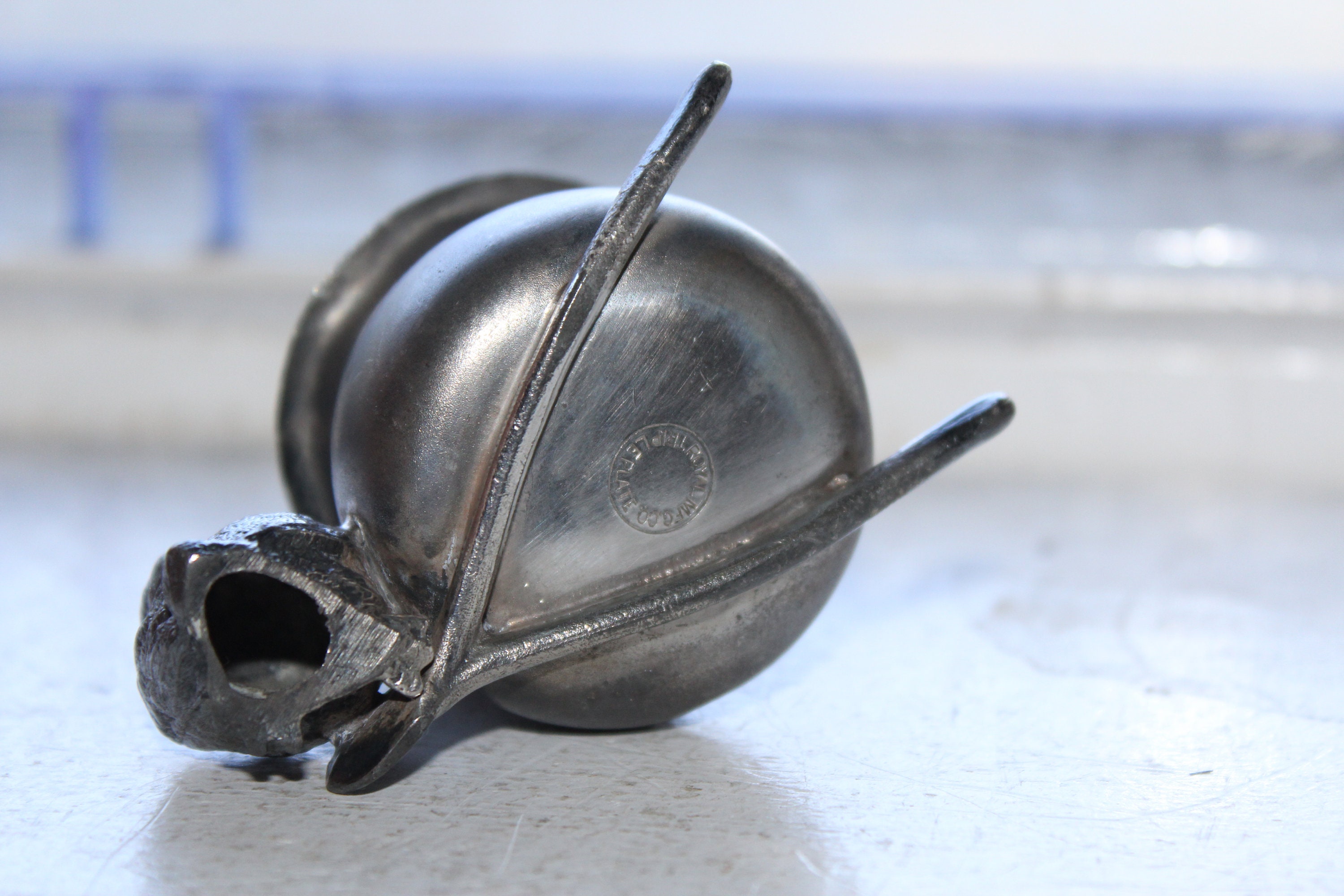 Antique Figural Toothpick Holder Bird Wishbone Silverplate