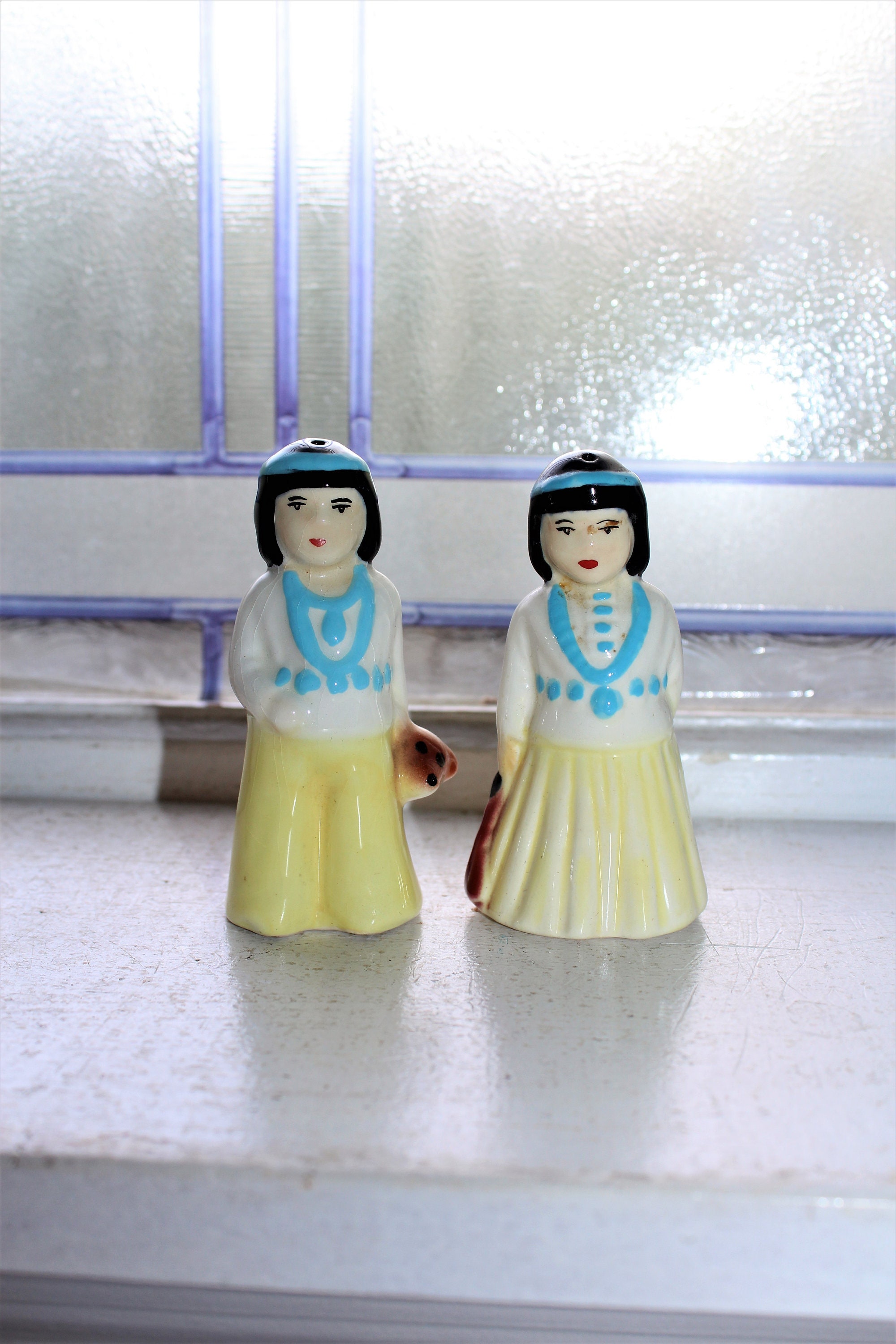 Vintage Salt and Pepper Shakers Indians 1950s