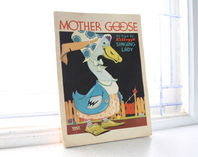 Vintage Mother Goose Children's Book 1933 Advertising Kellogg's Cereal