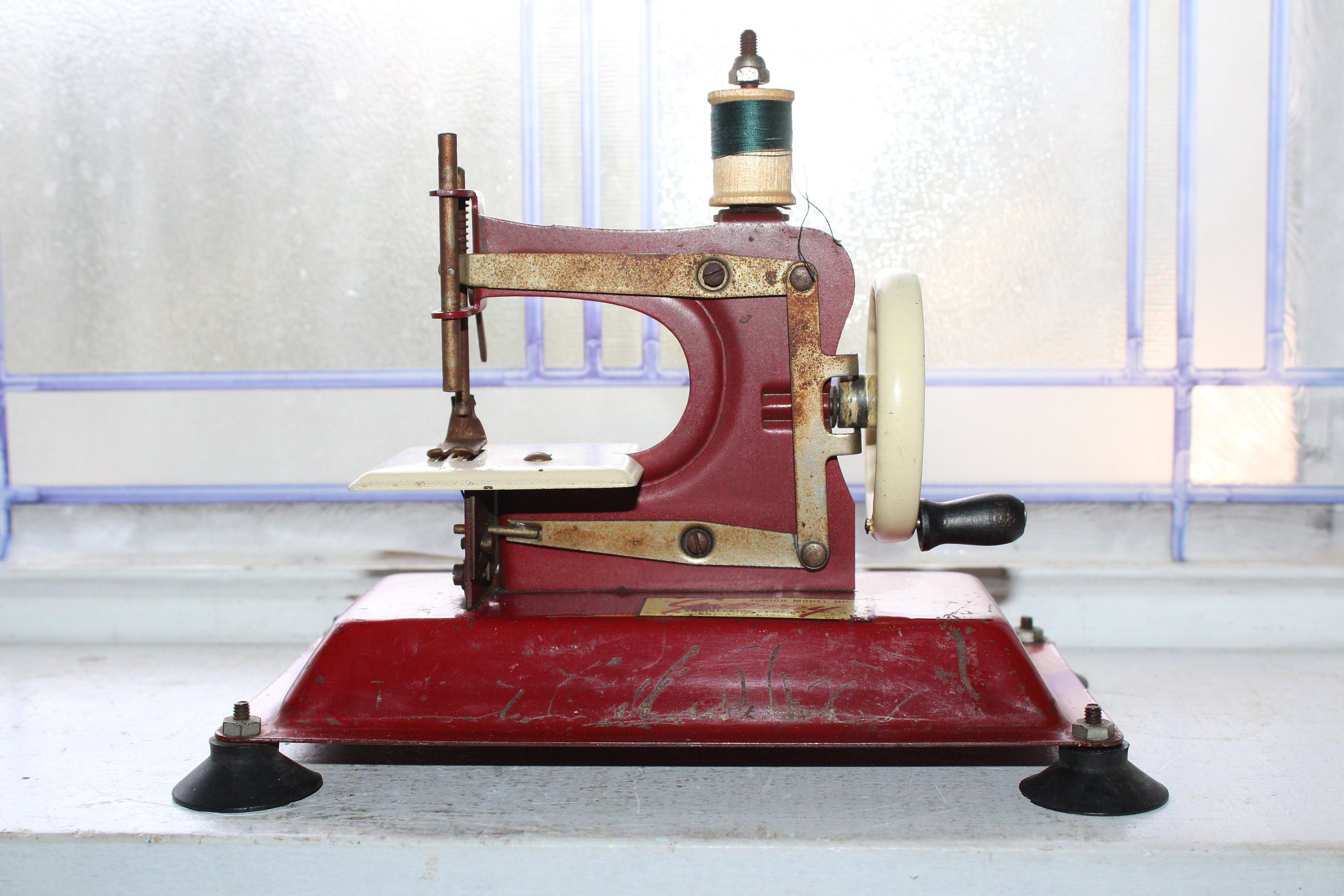 Vintage Gateway Red Toy Sewing Machine 1960s